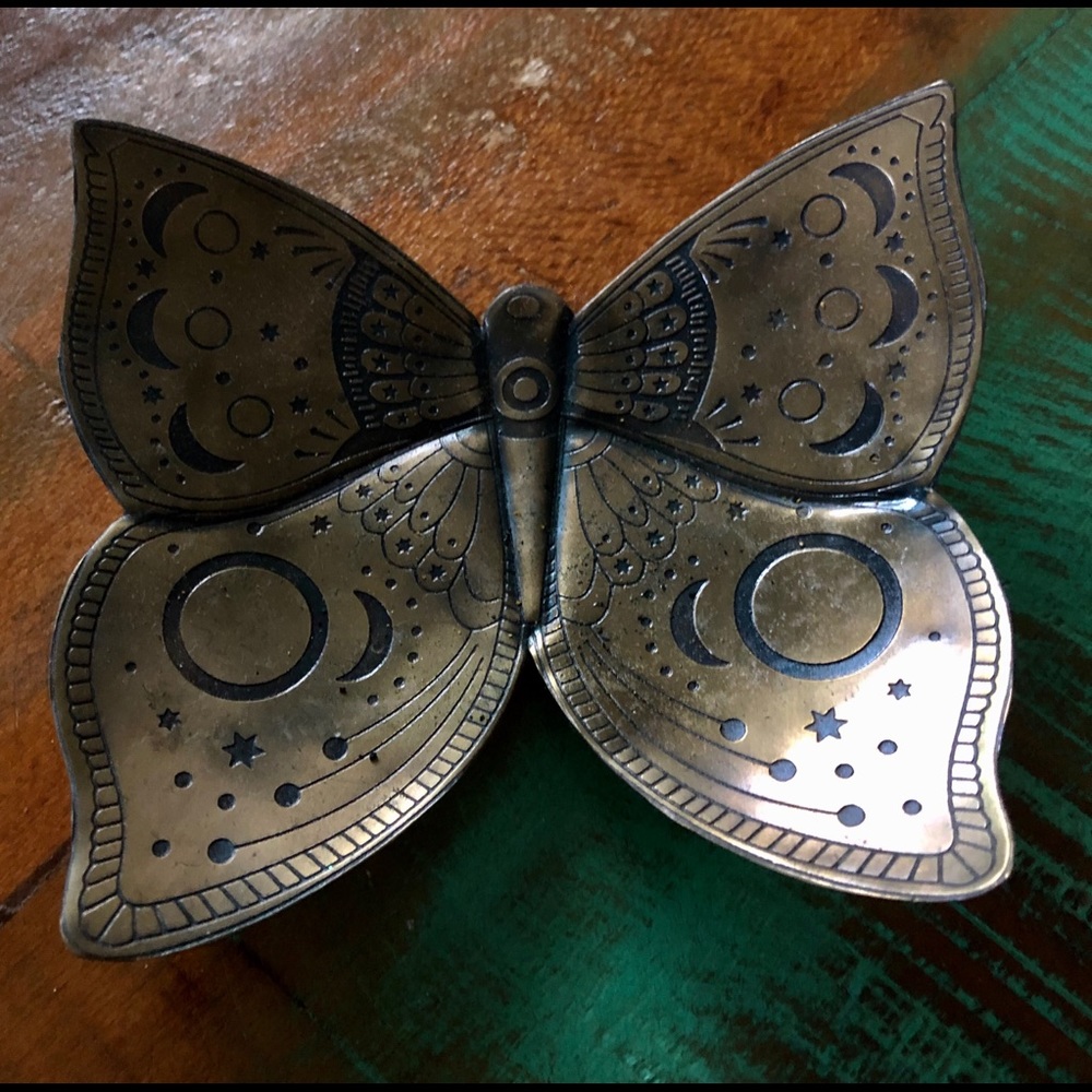 Urban Outfitters Brass Butterfly Trinket Dish